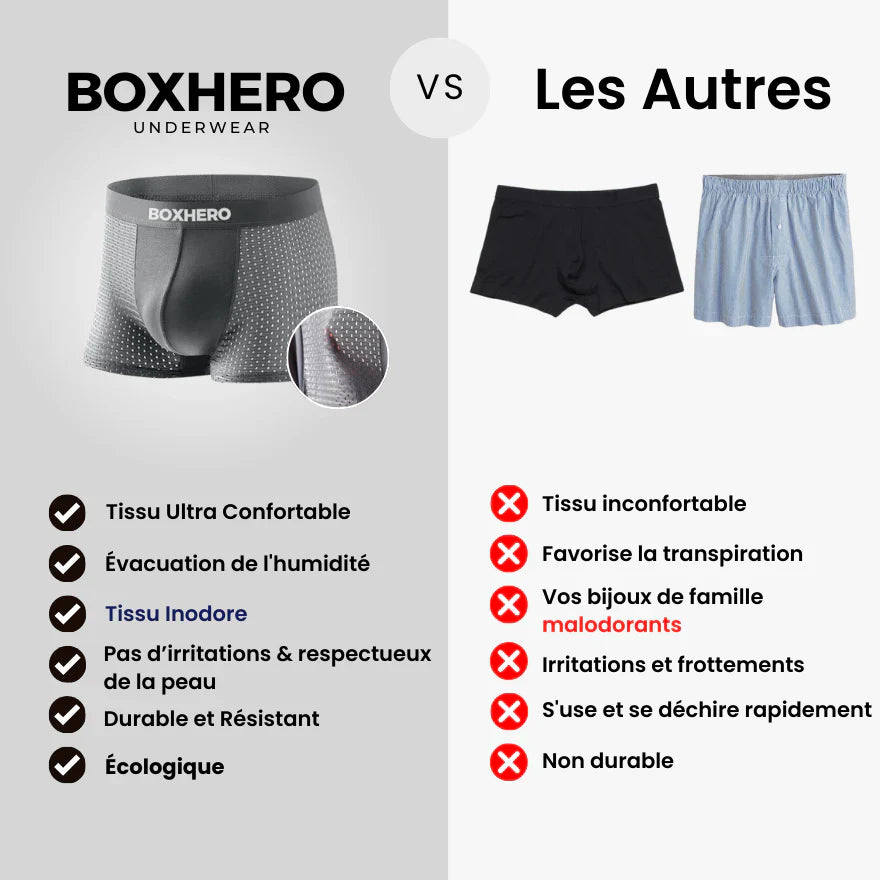BoxHero™ - Boxer en Fibre de Bambou Ultra-Confort (3 pièces + 1 gratuit)