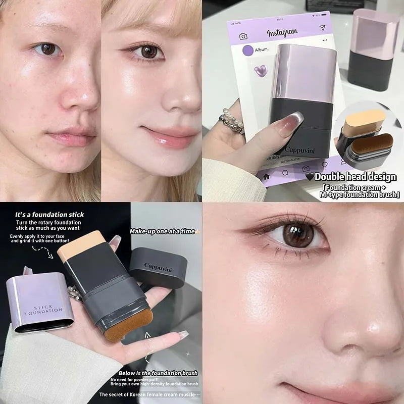 2-en-1 Stick Correcteur & Fond de Teint - Couverture Complète pour les Cicatrices d'Acné - Finition Radieuse et Lumineuse - Aspect Naturel